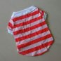 Cotton Pet Dog Clothes Apparel Red Stripe Polo T-Shirt T7008R