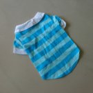 Cotton Pet Dog Clothes Apparel Blue Stripe Polo T-Shirt T7008B