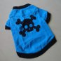 Cotton Pet Dog Clothes Apparel Skull Design Blue Color T-Shirt T5010