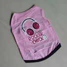 Cotton Pet Dog Clothes Apparel Cute Ear Phone Design Waistcoat Pink Color B6007