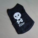 Cotton Pet Dog Clothes Apparel Cute Skull Design Waistcoat Black Color KL001