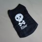 Cotton Pet Dog Clothes Apparel Cute Skull Design Waistcoat Black Color KL001