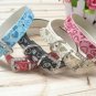 PU Leather Rhinestones Pet Dog Cat Collars With Heart Charm 5 Colors MQ-0112