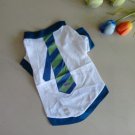 100% Cotton Pet Dog Clothes Apparel Cute Blue Tie Design T Shirt BT-0013