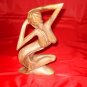 Showering woman statuette suar wood bali sculpture