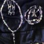 Beautiful Handcrafted 3 piece set with Glass Beads, Austrian Crystals and Sterling Silver Findings