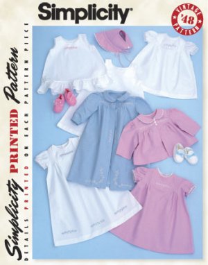 NEW Simplicity Pattern 2629 - Infant Layette Vintage Style 1948