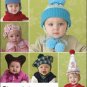 NEW Simplicity Pattern 2585 - Infant Winter Hats in 6 Styles