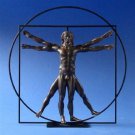 Vitruvian Universal Man Nude Statue Figurine Bronze Finish Leonardo DaVinci France Art