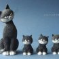 "CATS IN A ROW" MOM CAT & THREE KITTENS STATUE SCULPTURE ARTIST DUBOUT FRANCE
