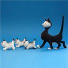 "The Walk" Mom Walking Three Kittens Cat Statue Sculpture Artist Dubout France