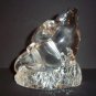 Vintage Mosser Glass Crystal Two Entwined Seals Seal Walrus Figurine Paperweight