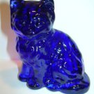 Mosser Glass Cobalt Blue Persian Cat Kitten Figurine Made In USA!