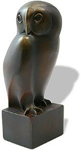 Owl Grande Bonded Bronze Sculpture Statue Francois Pompon French France Art Bird