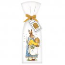 Set of Two Grandma Easter Bunny Rabbit with Beehive Flour Sack Towel 100% Cotton