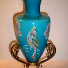 Fenton Glass Turquoise Mystical Bird Amphora Vase - Ltd Ed Landmark Collection 2005 PC