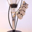 EUROPEAN MADE CONTEMPORARY "CELEBRATION" CANDLE HOLDER JET BLACK STAINLESS STEEL MODERNISTIC