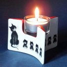 Albert Dubout France Cat Cats In A Row L'alignment Ceramic Tealight Candle Holder