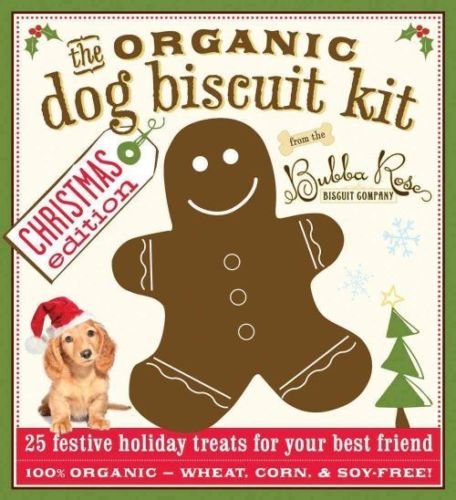 Organic Dog Biscuit Cookbook Kit Christmas Edition w Gingerbread Cookie Cutter