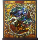 Tiffany Style The Four Seasons "WINTER" Stained Art Glass Window Panel Display