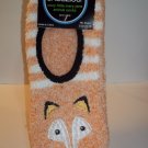 Snoozies Mary Jane Animal Socks - Orange FOX Pattern - Women's Size 5-10