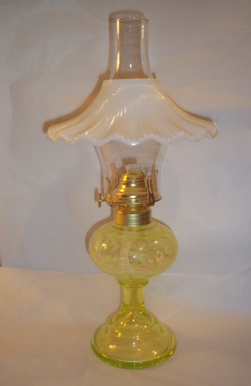 Mosser Handmade Glass MILK WHITE Petticoat SHADE for Small OIL LAMP New ...