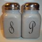 Mosser Glass Marble Retro Vintage Style Monogrammed Salt & Pepper Shakers Set