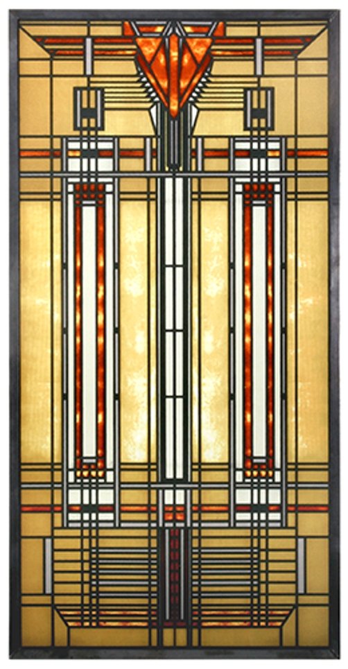 Frank Lloyd Wright BRADLEY HOUSE SKYLIGHT Stained Art Glass Panel Display