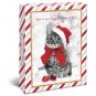 Holiday Cats Boxed 4" x 6" Christmas Cards (20) Glitter & Foil Embellished with Envelopes