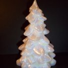 Mosser Glass MILK WHITE CARNIVAL Mother of Pearl 8" CHRISTMAS TREE Figurine