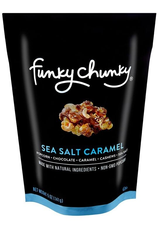 Funky Chunky Gourmet Sea Salt Caramel Popcorn with Chocolate & Cashews