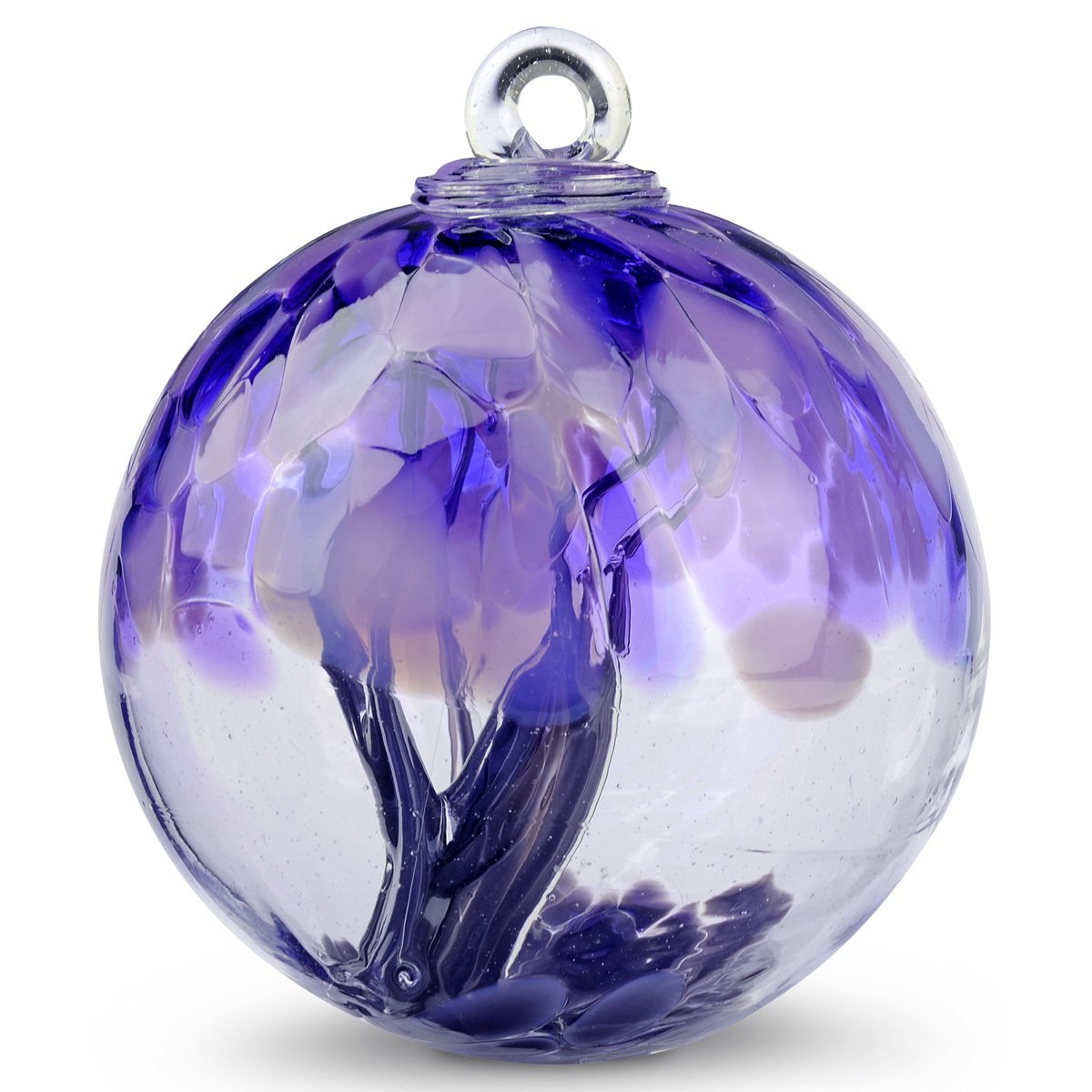 6" European Art Glass Spirit Tree "EMPRESS" Lavender Purple Gray Witch Ball Kugel