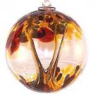 6" European Art Glass Spirit Tree AUTUMN Brown Gold Witch Ball Friendship Kugel