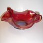 Fenton Glass Ruby Red Carnival Stretch Swan Handled Bowl