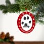 "Seasons Grrreetings" Pet Cat Dog Double Sided Photo & Ink Paw Print Christmas Holiday Ornament