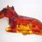Scarce L E Smith Glass Laying Horse Pony Colt Amberina 1968 Only