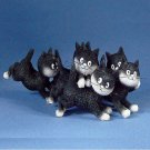 "Playtime" Group of Six Kittens Cat Playing Statue Figurine Albert Dubout France
