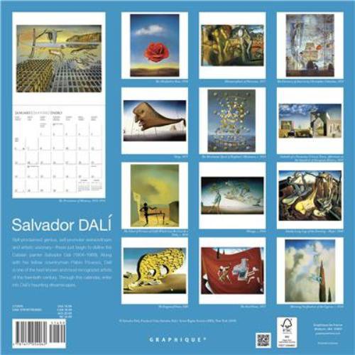 SALVADOR DALI Surrealism Modern ART 16 Month 2019 WALL CALENDAR 12" x