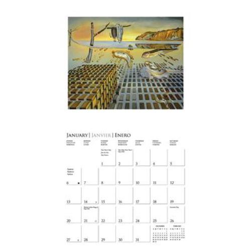 SALVADOR DALI Surrealism Modern ART 16 Month 2019 WALL CALENDAR 12" x