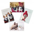 Pawparazzi Bulldog Boxed Christmas Cards & Envelopes Holographic Foil 4" x 6"