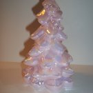 Mosser Glass Crown Tuscan OPAQUE PINK CARNIVAL 8" LARGE CHRISTMAS TREE Figurine