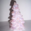 Mosser Glass Crown Tuscan Pink Opaque Carnival 2.75" Mini CHRISTMAS TREE Figurine