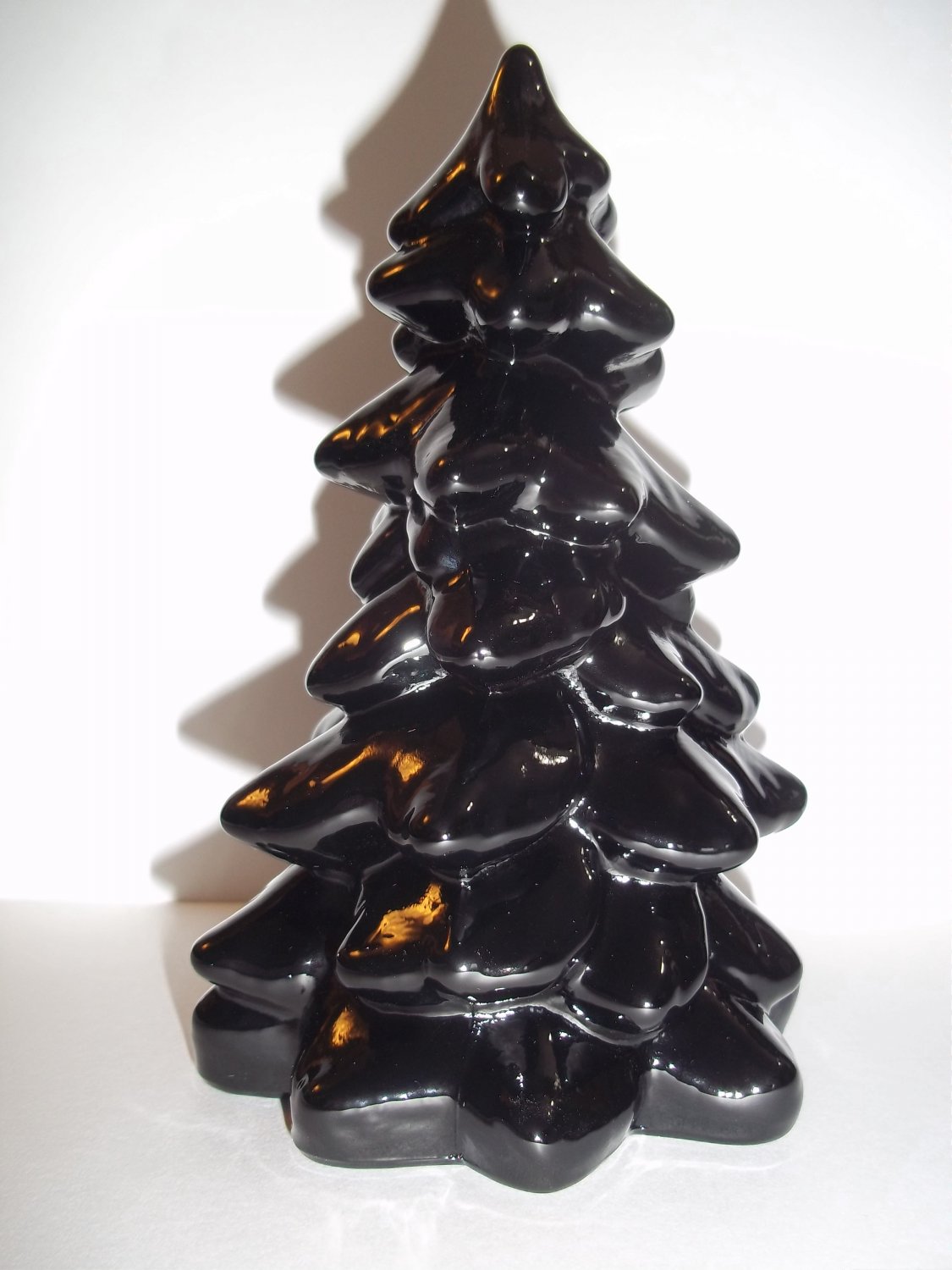 Mosser Glass Black 5.5" CHRISTMAS TREE Figurine Holiday Decoration USA Made!