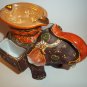 Vintage Japan Japanese Pottery Moriage Lusterware Figural Elephant Cigarette Match Holder Ashtray