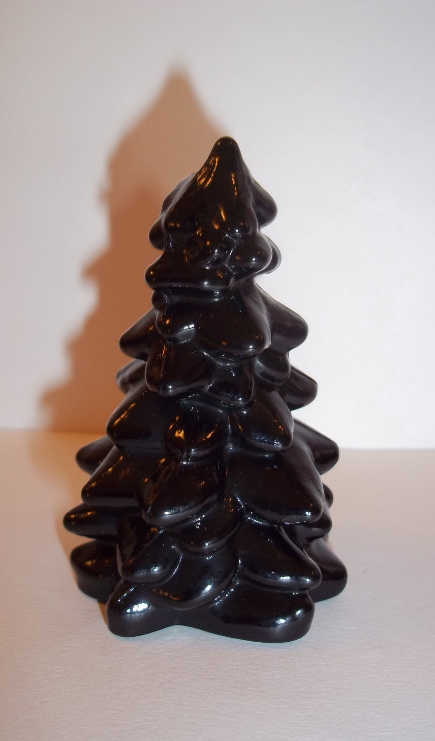Mosser Glass Black 2.75" Mini Christmas Tree Figurine Holiday Made In USA!