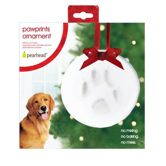 Pawprints Paw Impression Christmas Ornament Kit for Dog Cat Pet Memento ...