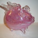 European Art Glass "Pinky Swinky" Pink Flying Pig Ornament Witch Ball Kugel