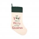 Large 18" Embroidered Merry Woofmas Dog Pet Christmas Holiday Stocking
