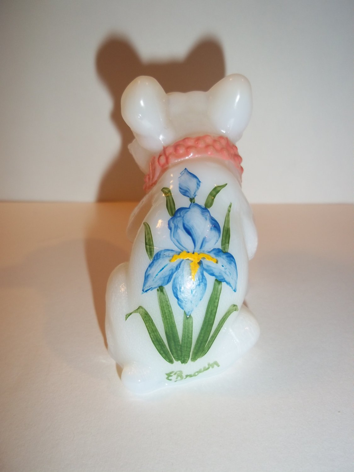 Westmoreland Glass Mold French Bulldog Figurine HP Blue Iris Special Order