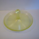 Fenton Glass Vaseline Yellow Stretch Lemon Server Circa 1920's
